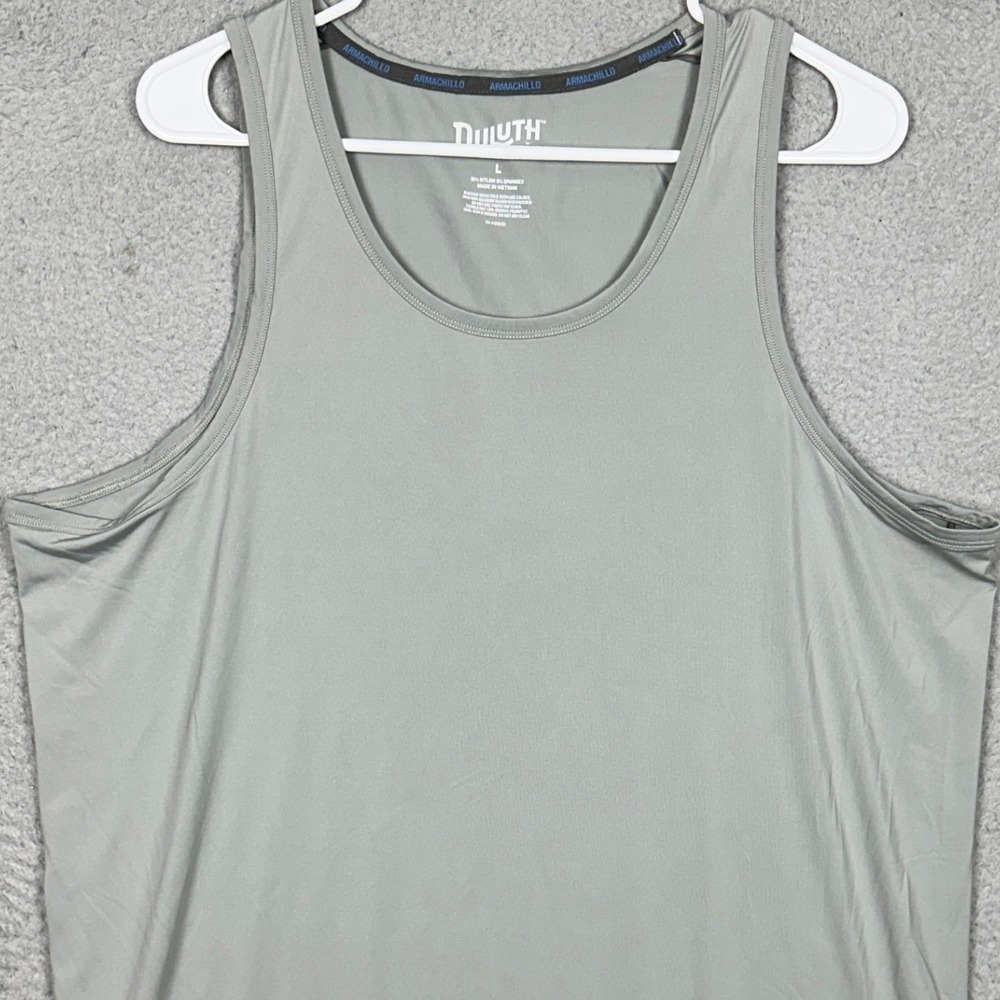 Duluth Trading Co Shirt Mens Large Armachillo Grey Tank Top Performance Stretch